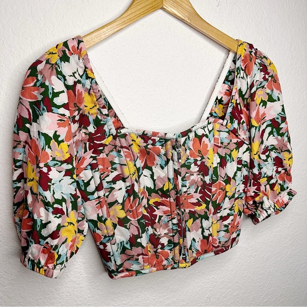 New Corset Story Fern Floral Explosion Cropped Corset with Puff Sleeves $259.50 - Picture 6 of 10